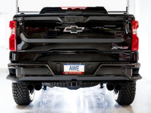 Chevrolet Silverado ZR2 Performance Exhaust - Rear - AWE Tuning - 0FG Cat Back with H-pipe and 180 Technology - Diamond Black - `22-`23
